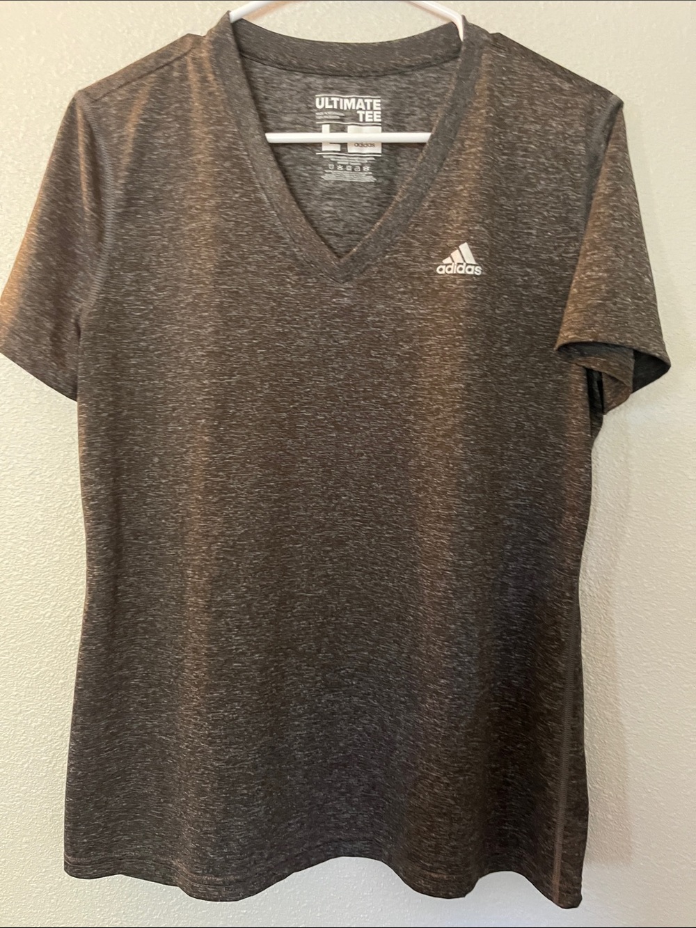 Adidas women’s Heather Charcoal V-Neck Tee